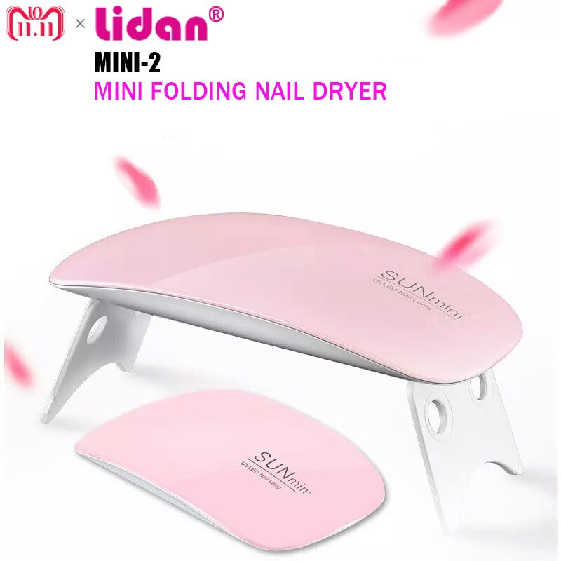 SUN MINI-Herramientas de decoración de uñas, equipo de manicura plegable, con 2 engranajes, Gel LED Uv, ratón, luz compacta