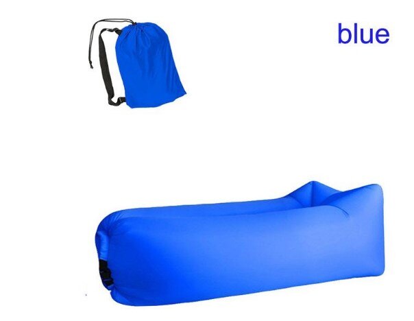 Outdoor Camping Inflatable Sofa Lazy Bag 3 Season Ultralight Beach Sleeping Bag Air Bed Lounger Sports Camping Travel Sack: Navy Blue