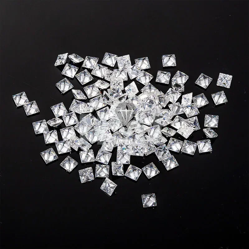 HMJ Loose Moissanite Diamond Stone Princess Cut D Color VVS Clarity for Rings Necklace Jewelry Making with GRA Certificate
