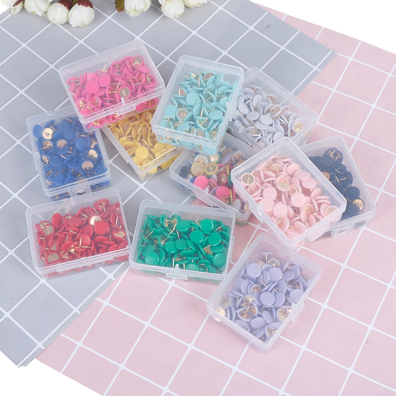 100 st rund form push pins stift tums anslagstavla kork papper karta tummen stift punkt kontor bindande leverans