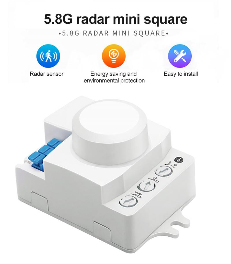5.8G Microwave Light Control Sensor Switch Sensory Switch Dimming Sensitivity Adjustment Delay Motion Detection Light Controller