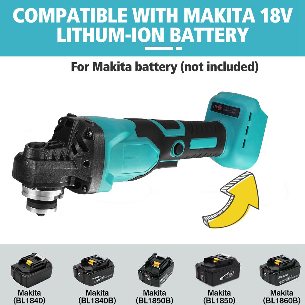 800W 18V Brushless Cordless 100mm Impact Angle Grinder Variable Speed For Makita Battery DIY Power Tool Cutting Machine Polisher