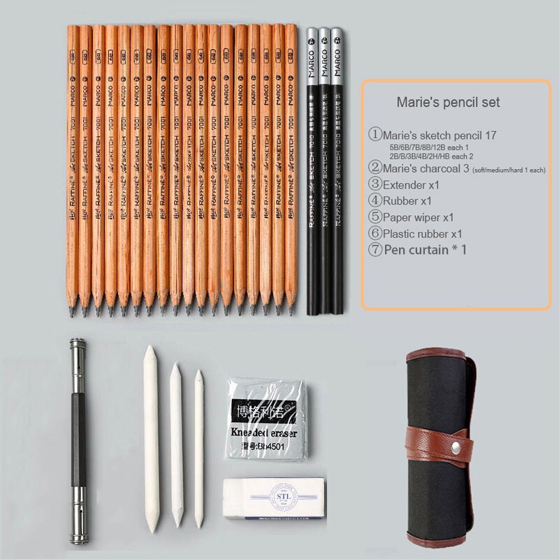 Sketch set pencil storage full set of adult sketch painting tool set beginner sketch drawing art supplies: Marco  clasps