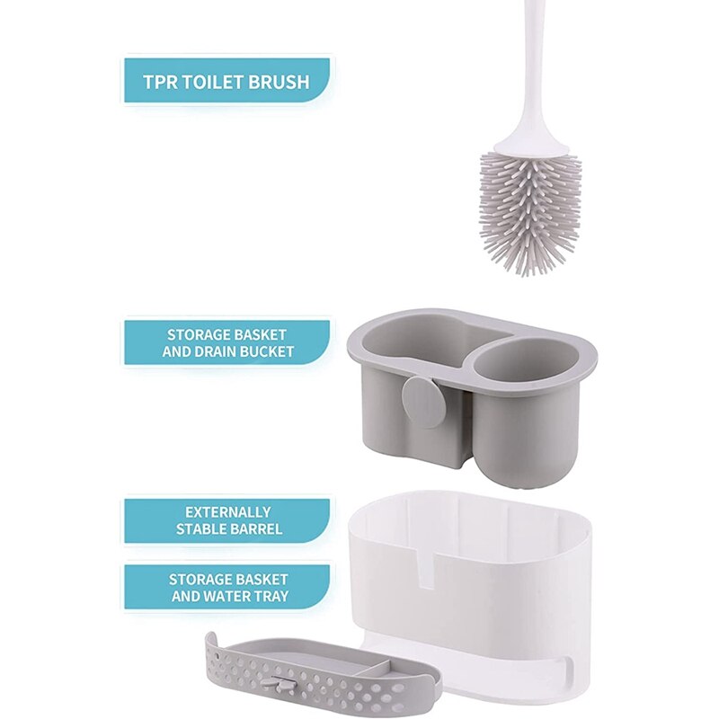 Praktische Wc Borstel, Schoonmaken Wc Borstels Met Opbergvak, Sneldrogend Hygiënische Badkamer Toiletborstel Met Houder