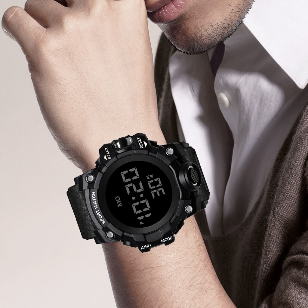 Reloj de pulsera Digital de lujo para hombre, cronómetro digital LED, cronómetro con fecha, deporte, relojes electrónicos al aire libre, reloj Digital para hombre