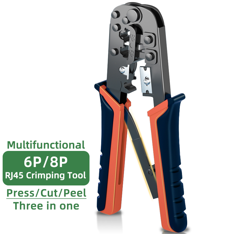 RJ45 Crimping Tool Ethernet Modular Connectors Crimper，6P/RJ11/RJ12，8P/RJ45 Crimp，Cut and Strip，For Cat5 Cat5e Cat6 Connectors