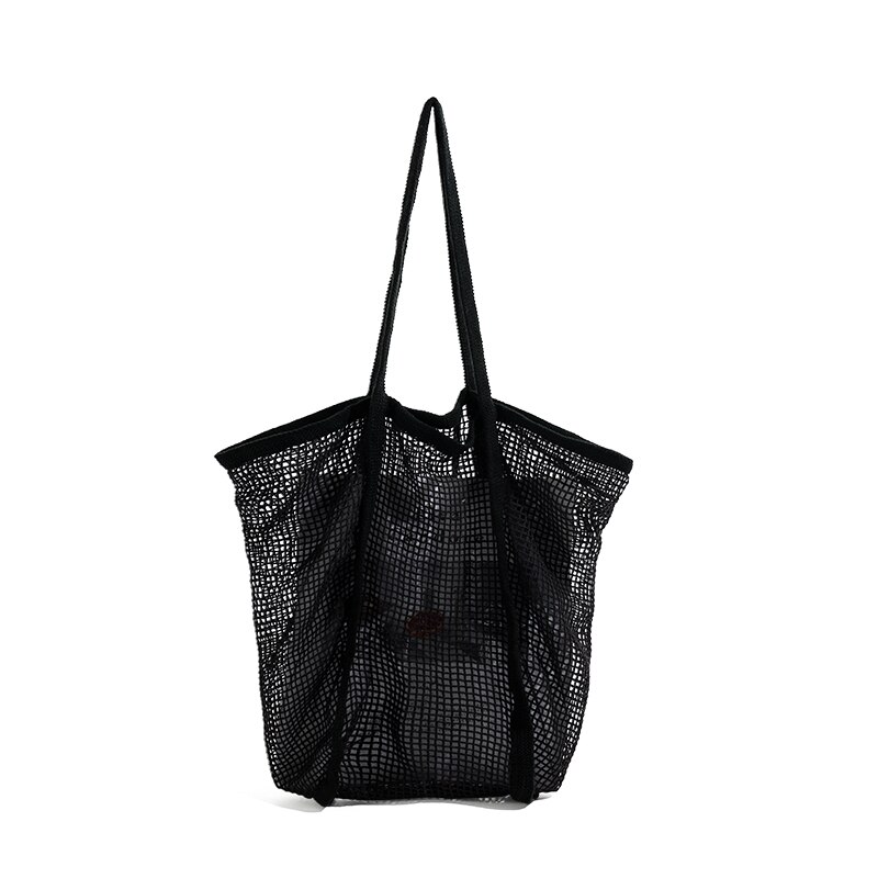 MABULA-Bolso de playa plegable con forro de malla, bolsa de hombro de gran capacidad, para comestibles, portátil: A