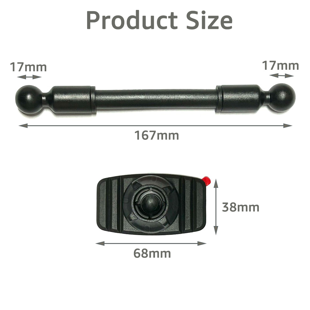 Untoom Universele autotelefoonhouder Dubbele kogelkopbasis Upgrade 17 mm kogelkop voor autodashboard Mobiele telefoonhouderaccessoires