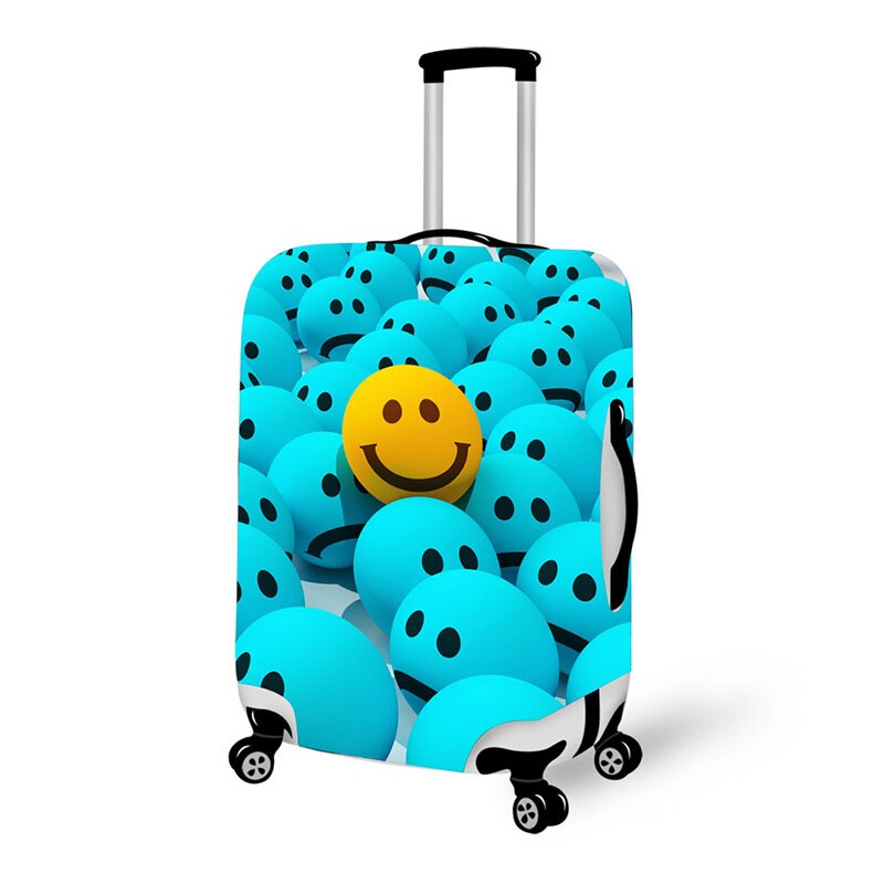 travel malas de space cover waterproof luggage protective dust cover for suitcases 3D face expressions luggage cover: HW7185 / L
