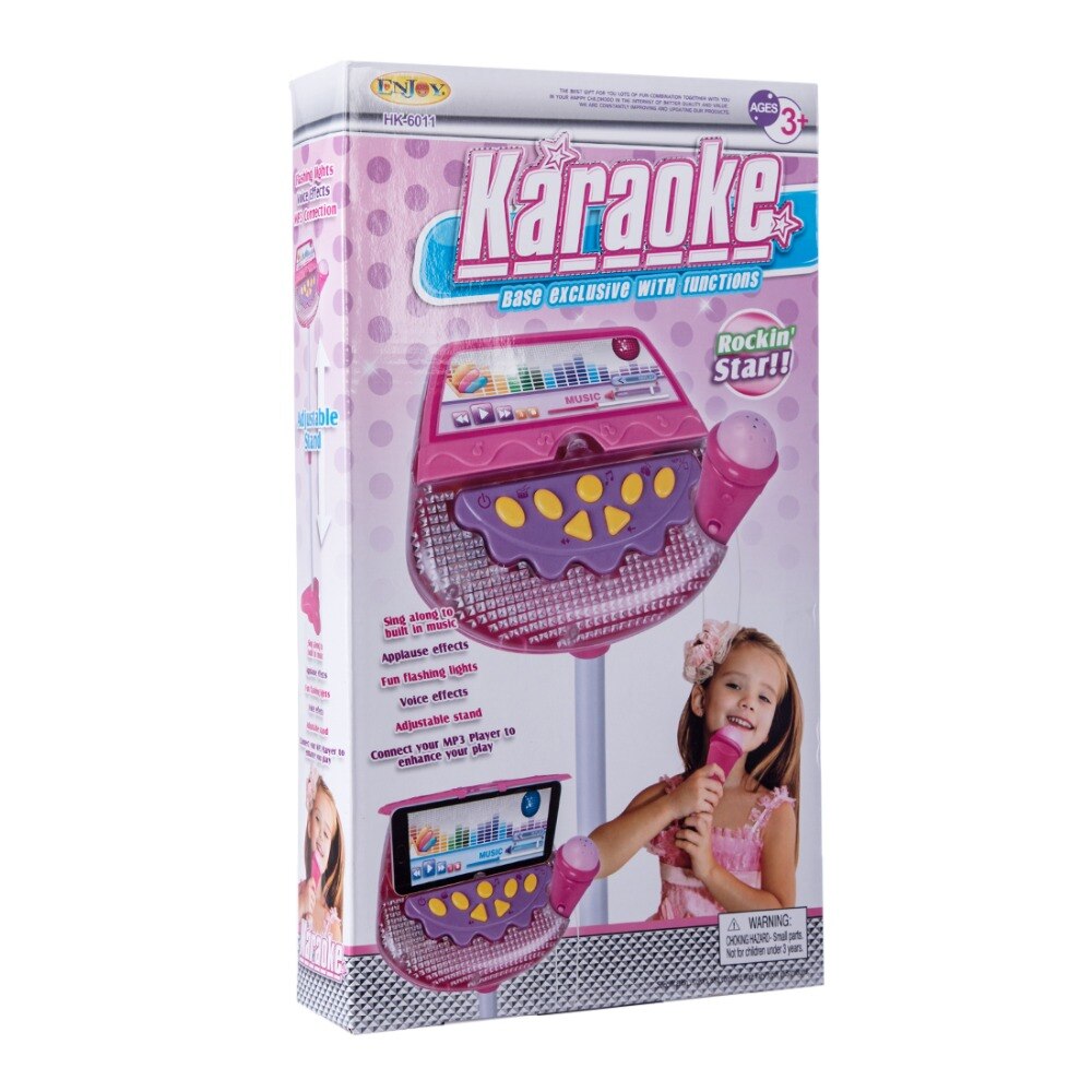 Børn mikrofon musikalsk legetøj karaoke maskine synger legetøj med  mp3 mikrofoner disco blinkende lys kid sjov jul