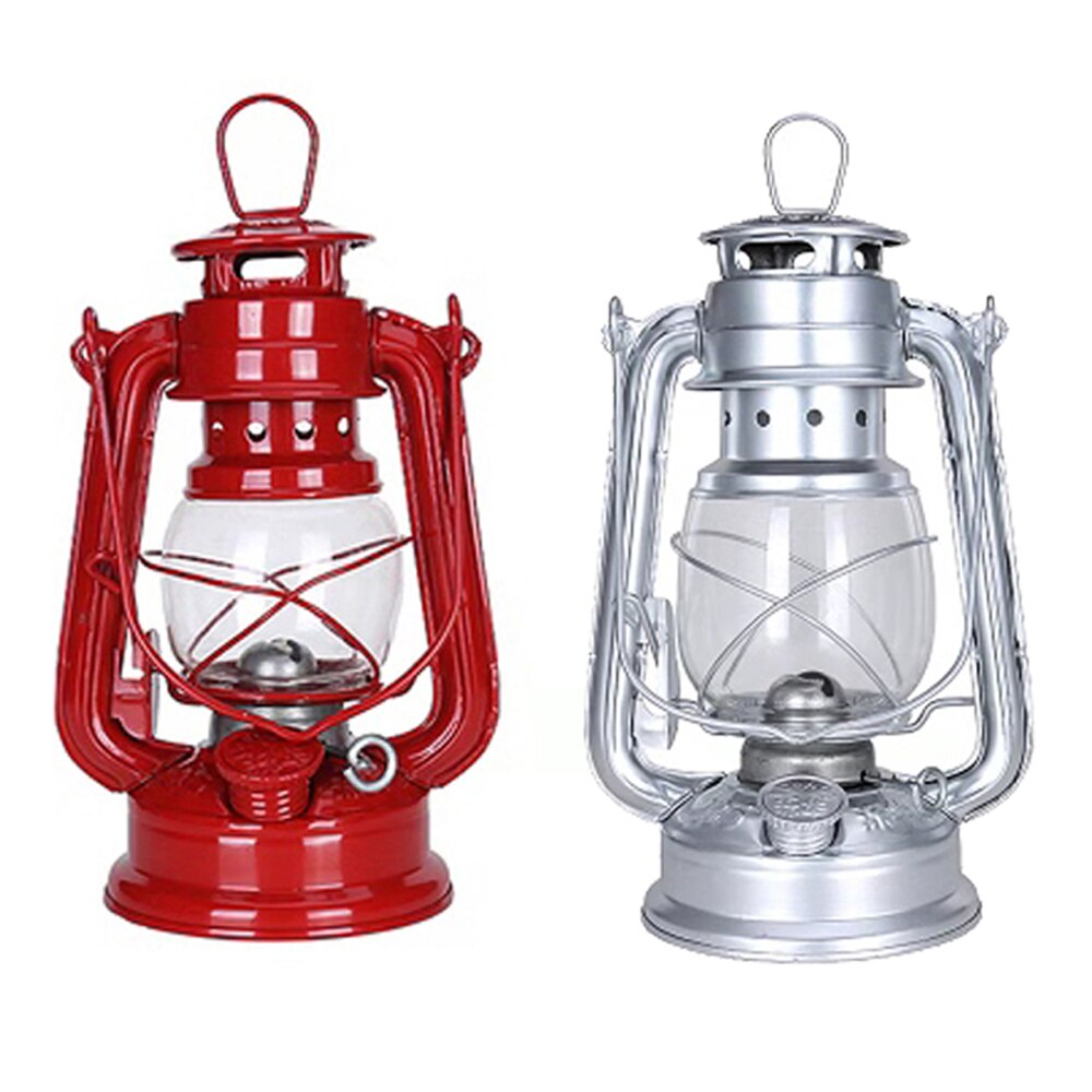 Lámpara de queroseno clásica nostálgica, farol Vintage de parafina, luz de emergencia salvaje para campamento, 19cm de altura