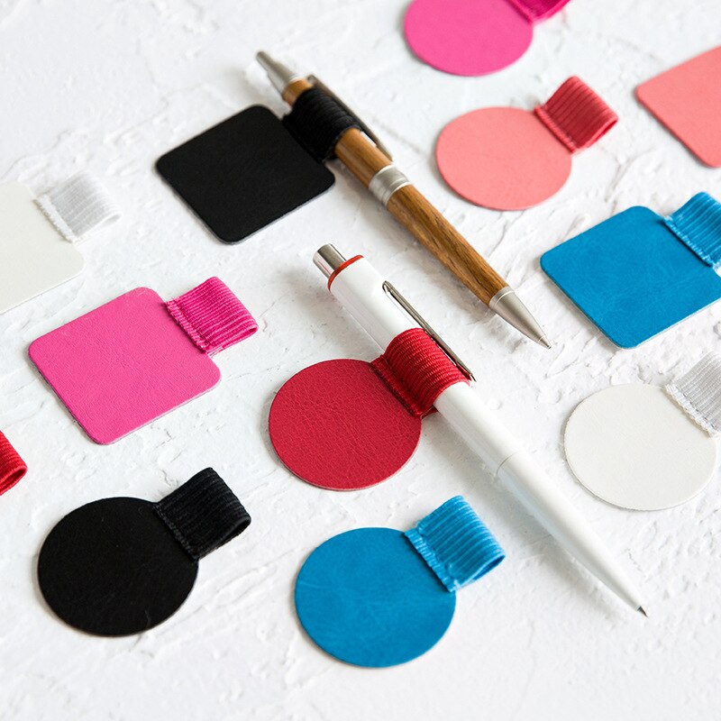 1Pcs Leather Pen Holder,Self-Adhesive Pen Clips,Pencil Elastic Loop For Notebooks Journals