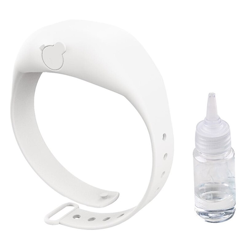 1 set vuxen barn flytande handdispenser armband bärbar återanvändbar armband armband handdesinfektionsdispenser 10ml handledsstöd: Vit