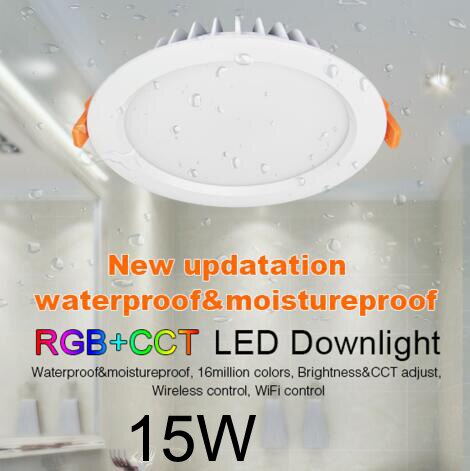 LED Panel Lamp Ultra Slim 6W 12W 15W WIFI RF Remote Round Concealed RGB CCT RGBW RGB White Lamp ceiling recessed downlight 220v: 15W panel light