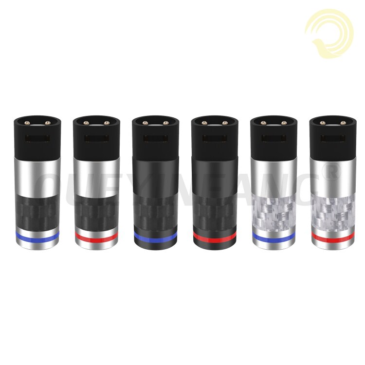 QUEYINFANG Wire Connector Earphone 2Pin Socket Audio Jack For IE8 IE8I IE80 DIY HiFi Headset Carbon Fiber Metal Adapter