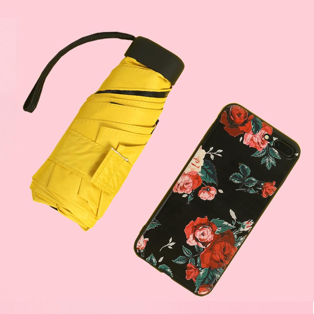 Portable Five-Fold Umbrella Mini Retractable Folding UV Protection Girl Umbrella Sun Umbrella