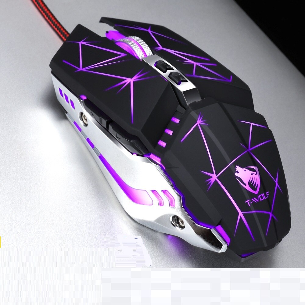 Mouse da gioco cablato professionale 7 pulsanti 3200DPI LED ottico USB Mouse per Computer Mouse da gioco Mouse da gioco Mause per PC laptop Gamer: Star Black