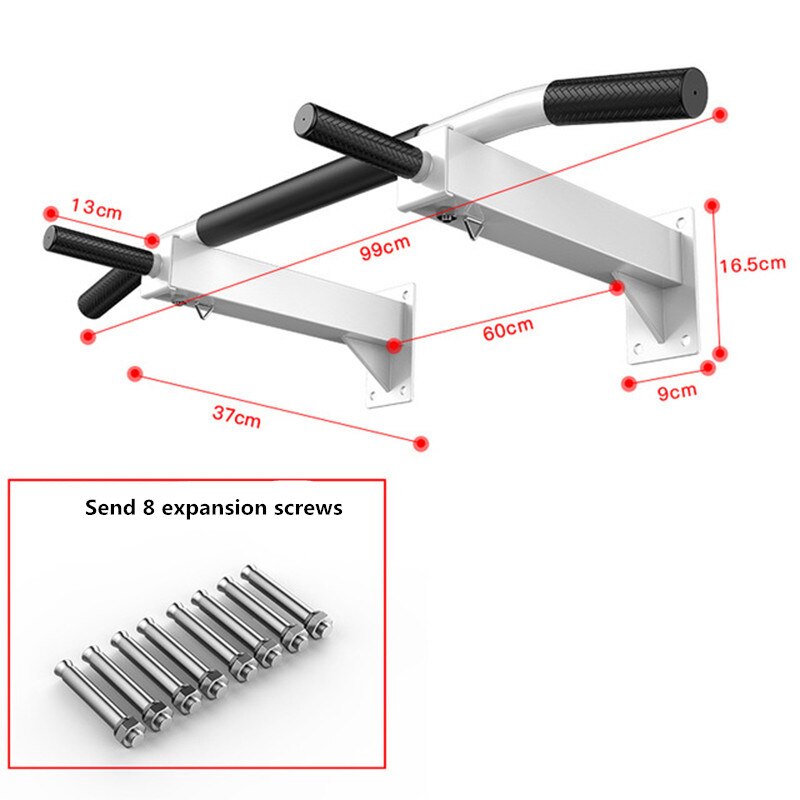 Indoor Horizontal Bar Pull-Ups Exercise Body Home Wall Parallel Bars Adult Indoor Wall Horizontal Bar Fitness Equipment: white 1