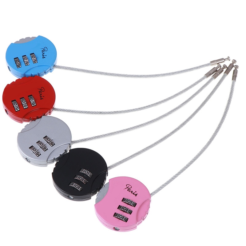 3 Dial Digit Password Combination Padlock Suitcase Luggage Metal Code Lock Mini Coded Keyed Anti-Theft Locks 3.7*9cm