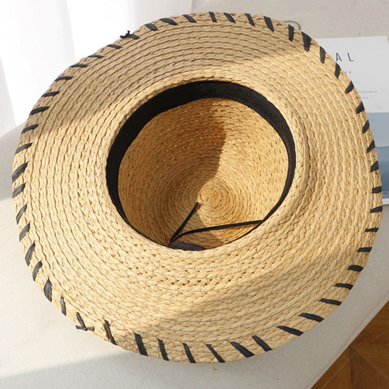 Cappello Di Paglia Vietnamita - Cappello Agricoltore Sole Con Cordino Regolabile