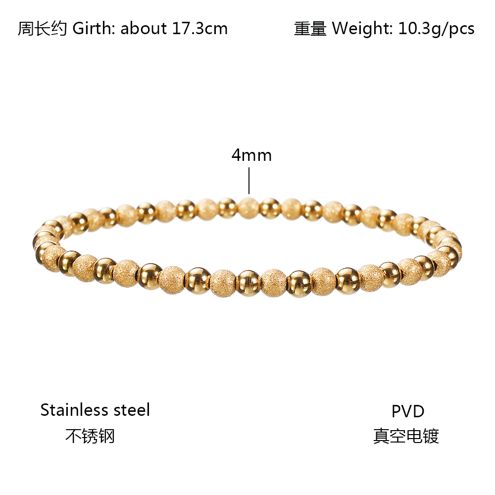 Metal Stainless Steel Jewelry Exquisite Girl Party Adorn Waterproof Durable Charm Sand Gold Mixed Color Bracelets: Gold-color