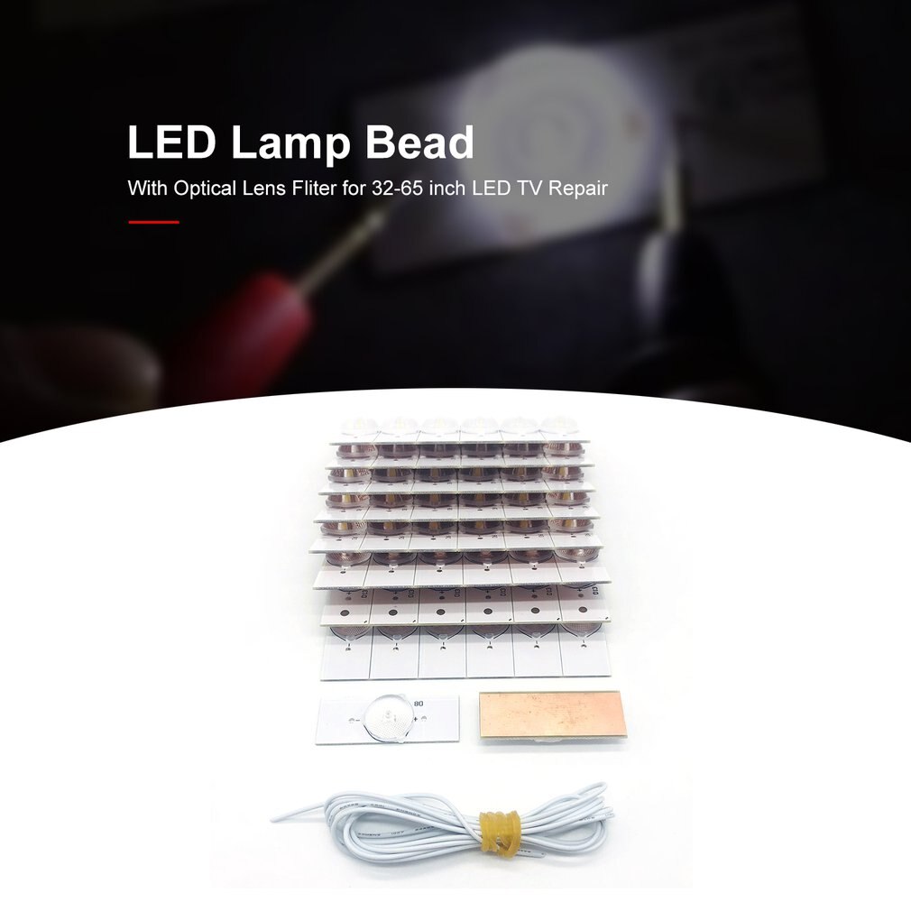 50-Pack 3V SMD LED Lens With Fiberglass Board – High Brightness Replacement Lamp Beads For 32-65 Inch LED TV Repair