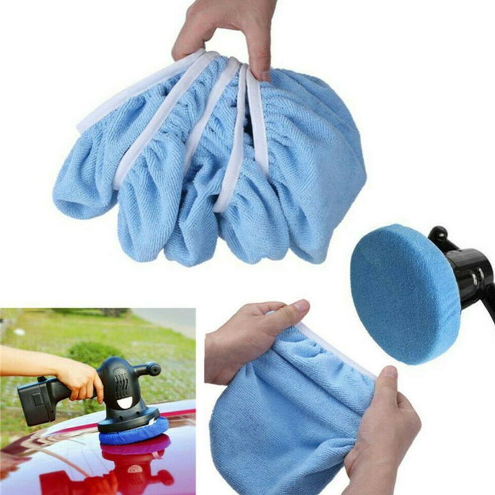 Multi Size Polishing Bonnet Buffer Pad Microfiber Bonnet Disc Waxing 5pcs Care Polish Bonnets Pad For Car Paint Cover F8Y9