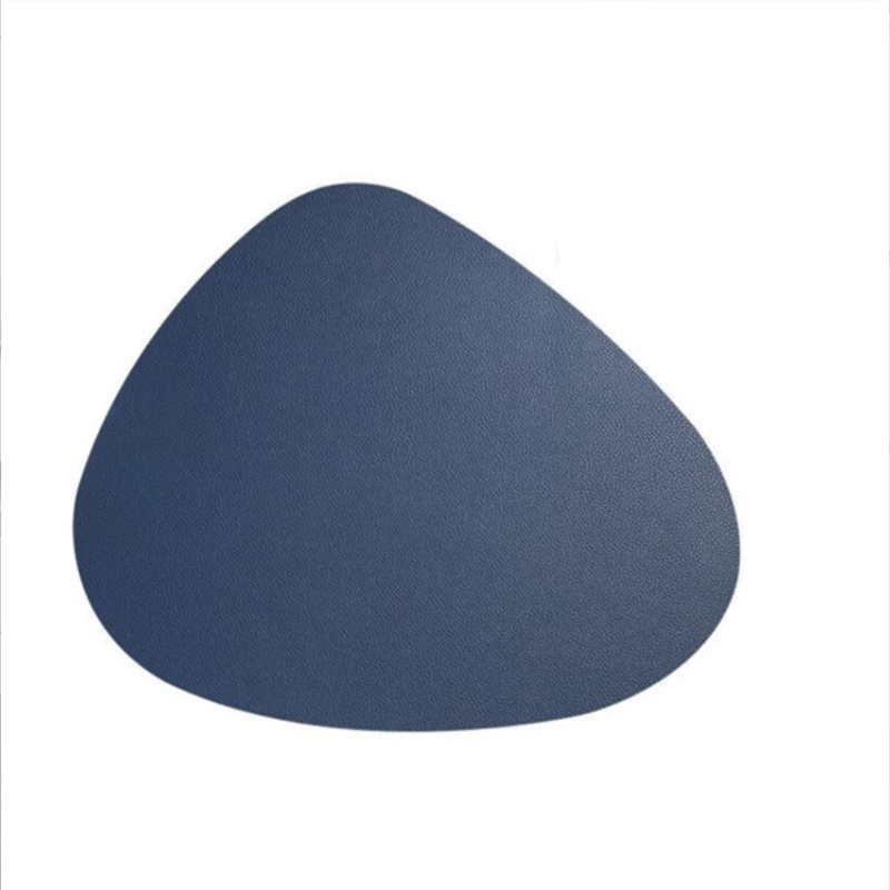 Conjunto de placemats de couro pu de formato irregular, à prova de óleo, à prova d'água, dupla face, para cozinha, mesas de bistrô, bares, cafeterias: Azul