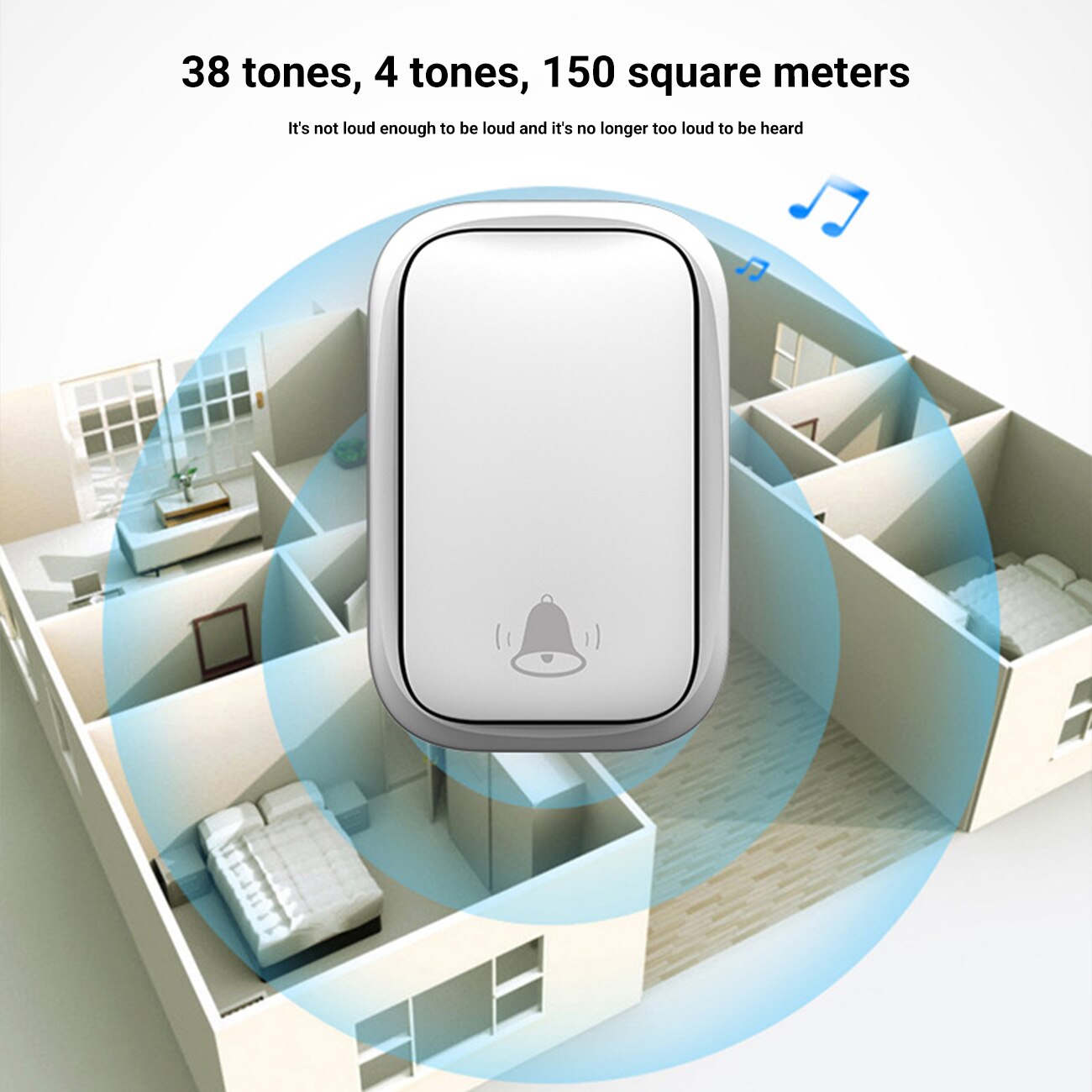 Wireless Home Doorbell No Battery Required Waterproof Self-Powered Smart Door Bell Cordless Ring Dong Chime Timbre Calling