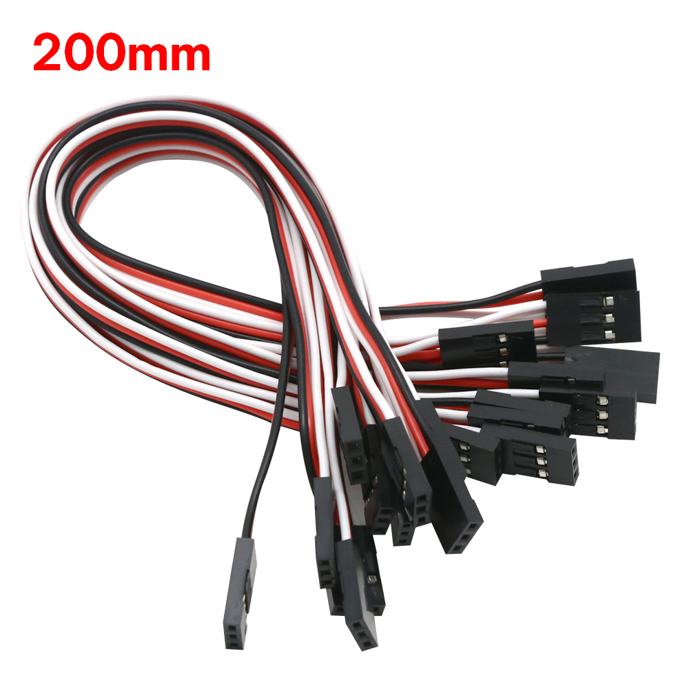 10pcs 100mm 150MM 200MM 300MM 500MM Servo extension cord Male to Male for JR Plug Servo Extension Lead Wire Cable 10cm: Red