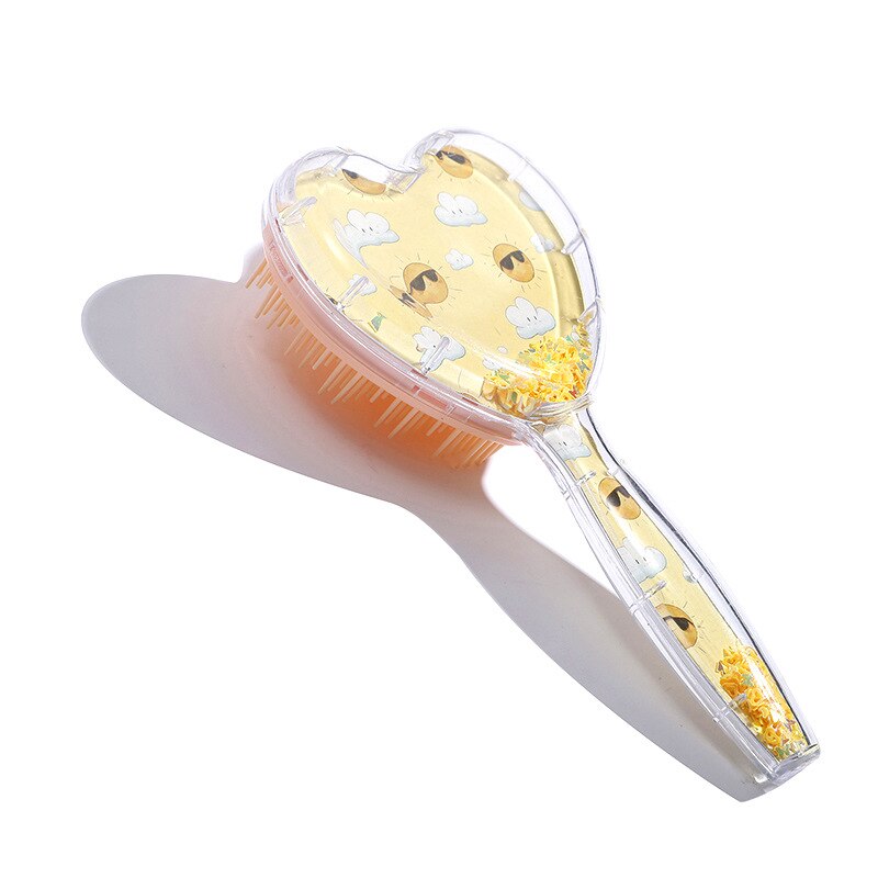 Cute Heart Hairdressing Comb for Kids Anti-knot Massage Hair Comb for Children Girls Cartoon Unicorn Flowing Stars Hair Comb