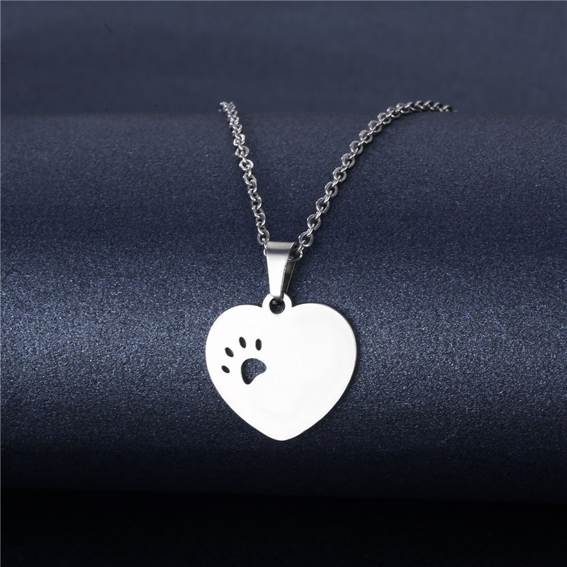 Stainless Steel Necklace For Women Men Silver Color Dreamcatcher Pendant Simple Cute Cat Elephant Necklace Jewelry: NC21Y0359