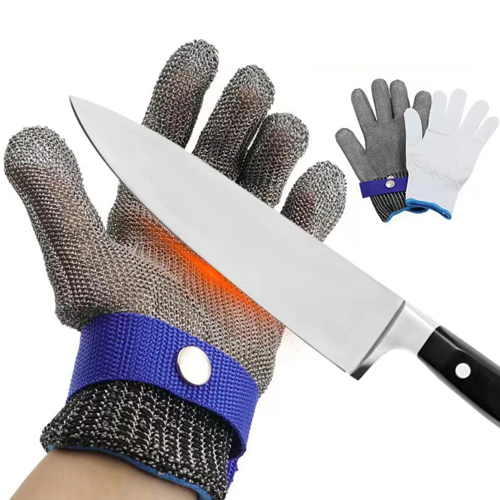Edelstahl-Handschuhe, rutschfest, sicher, schnittfest, Handschutz, Metallhandschuh, Fleischgeflecht, für Metzger, Draht, Messer, sicherer Schnitthandschuh
