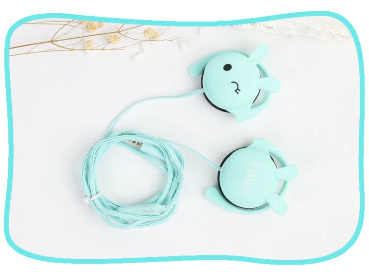 3.5mm schattige cartoon stereo oordopjes met oorhaakjes voor sport, voor meisjes en kinderen, voor de xiaomi mobiele telefoon  mp3
