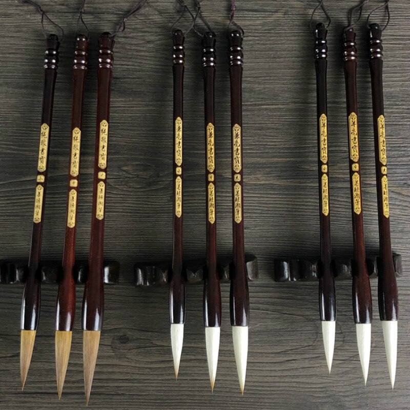 Chinese Calligraphy Pen Set Caligrafia Weasel Multiple Hair Writing Brush Chinese Writing Painting Brush Canetas Box Set