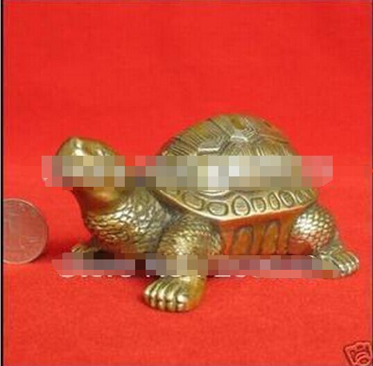 B0601 516 Chinese Bronzen Kleine Leuke Schildpad Beeldje standbeeld