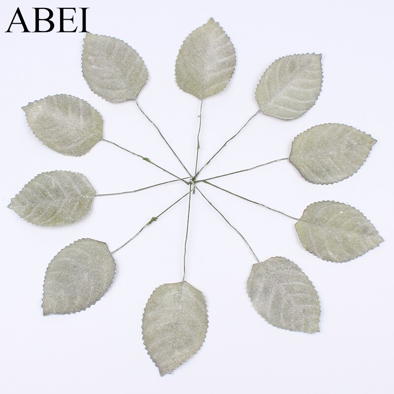 24pcs/lot Artificial Leaf Bouquet White Plant Faux Foliage For Christmas Wedding Party Home Decoration DIY Wreath Garland Craft