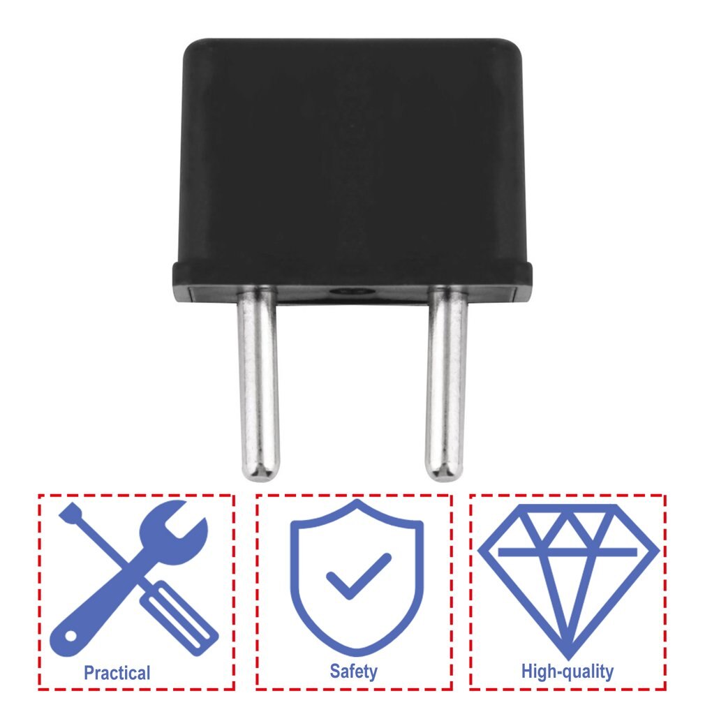 Universal US To EU Plug USA To Europe 220V Travel White Wall AC Power Charger Outlet Adapter Converter 2 Round Socket Pin