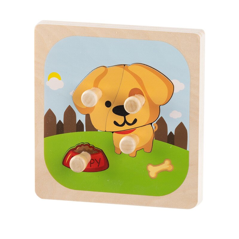 Montessori Early Learning Educational Toy Baby Puzzle in legno Puzzle afferrare giocattolo per bambini Animal Car Intelligence training: 6