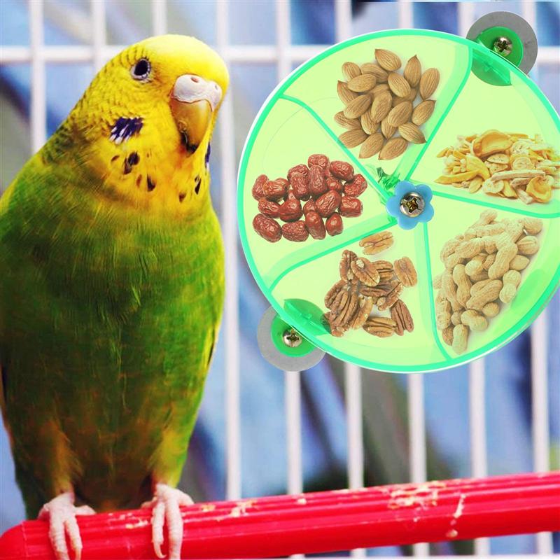 1Pc Bird Feeder Rotating Foraging System Acrylic Rotate Wheel