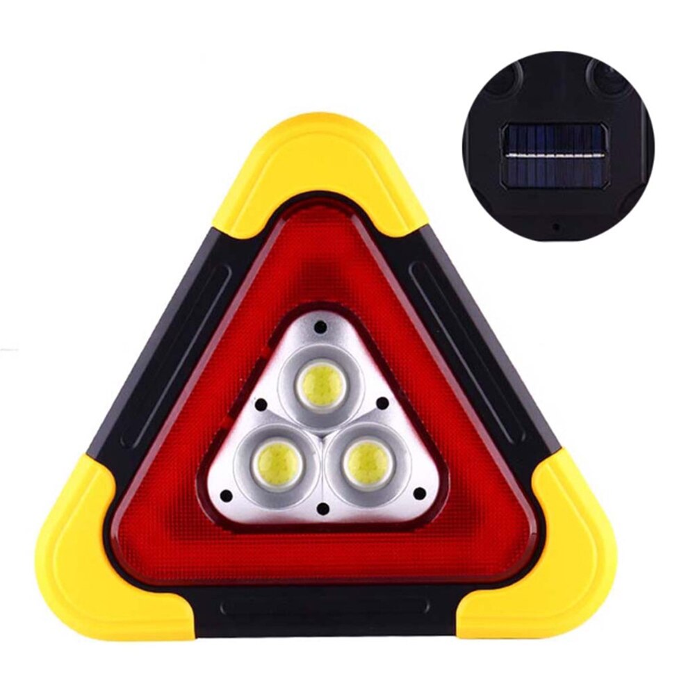 Portable Driehoek Waarschuwing Teken Driehoek Auto Led Verlichting Road Veiligheid Emergency Afbraak Alarm Lamp Draagbare Knipperlicht: 3 LED