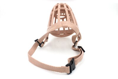 Muselière réglable rose en plastique solide pour chien, 7 tailles, masque buccal Anti-morsure pour chiot: Nylon belt / 1