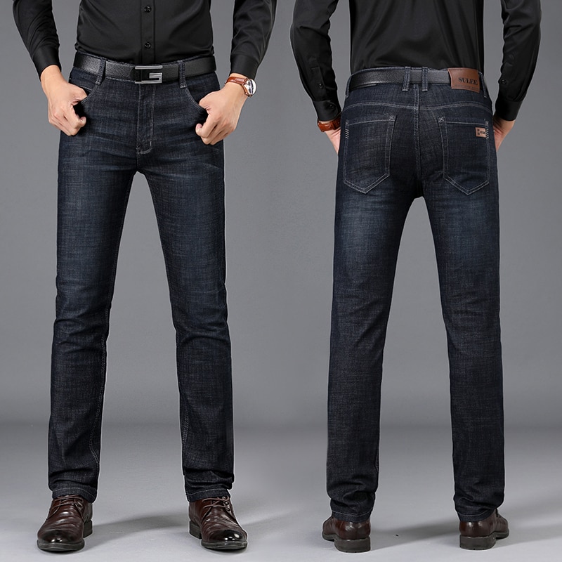 Sulee mærke mærke mænd jeans tyk vinter efterår stil jeans slim stretch jeans herre jeans stil