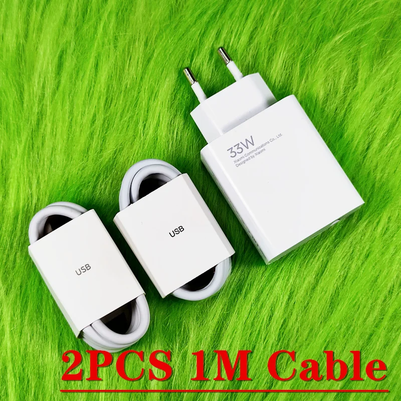 Original Xiaomi 33W Fast Charger EU Turbo Charge 2M 1.5M Type C Cable For Mi 10 9 10T Lite POCO X3 NFC Redmi K40 Note 9 10 Pro: DE