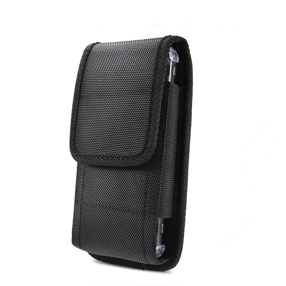 Casusal mænd sort telefonpose klassisk hængende talje opbevaringspose oxford bælte klip pose taske til iphone fanny pack