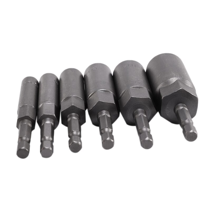 6 pièces 6mm-17mm 80mm longueur Extra profonde boulon écrou jeu de bits métrique 1/4 6.35mm hexagonale tige Impact douille adaptateur pour outils électriques