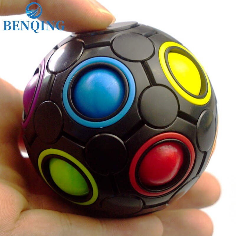Benqing Draaibare Regenboog Ball Brain Power Vinger Voetbal Kinderen Stress Relief Speelgoed Vingertop Regenboog Bal Magische Bal WF229