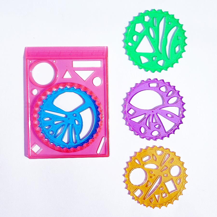 Spirograph Tin Set Spiral Art Drawing Toys,Spiral Designs Interlocking Gears &amp; Wheels Educational toys for kid: Style 3