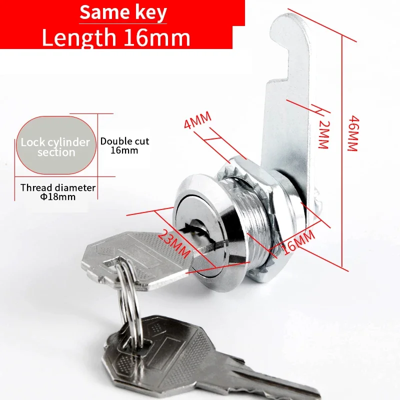 5/20 Sets Metalen Cilinder Kast Cam Lock Met 2 Sleutels (Dezelfde Sleutel/Verschillende Sleutel)-16Mm Voor Lade, Brievenbus, Archiefkast