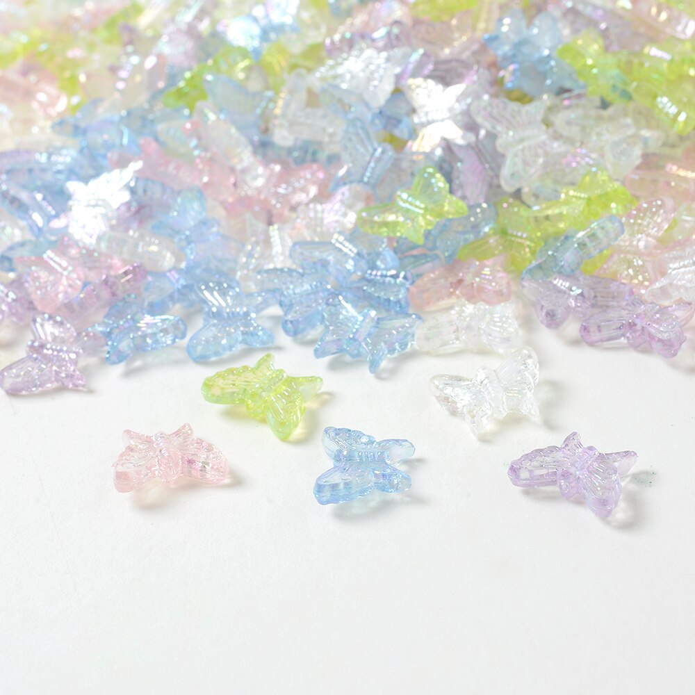 IYOE – mélange de perles papillon AB en cristal acrylique, perles d'espacement amples pour la fabrication de bijoux, épingle à cheveux, accessoires de bricolage faits à la main
